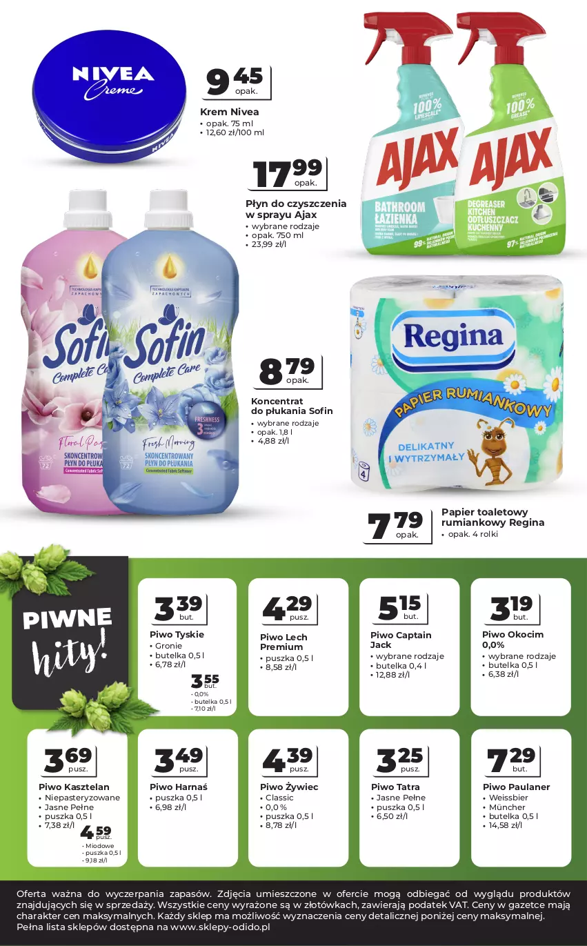 Gazetka promocyjna Odido - Gazetka Odido - ważna 24.06 do 07.07.2026 - strona 8 - produkty: Ajax, Captain Jack, Gin, Harnaś, Kasztelan, Koc, Lech Premium, Nivea, Okocim, Papier, Papier toaletowy, Piwo, Rolki, Rum, Tatra, Tyskie