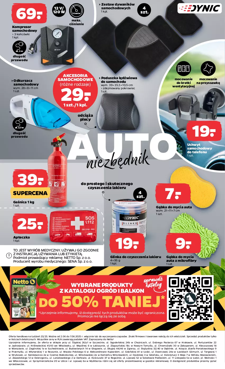 Gazetka promocyjna Netto - Od Poniedziałku Przemysłowa - ważna 02.06 do 07.06.2025 - strona 3 - produkty: Dywan, Dywanik, Fa, Gaśnica, Gra, Inka, Kompresor, Kujawski, Lakier, Odkurzacz, Ogród, Podlaski, Poduszka, Pokrowiec, Sok, Stock, Telefon, Top