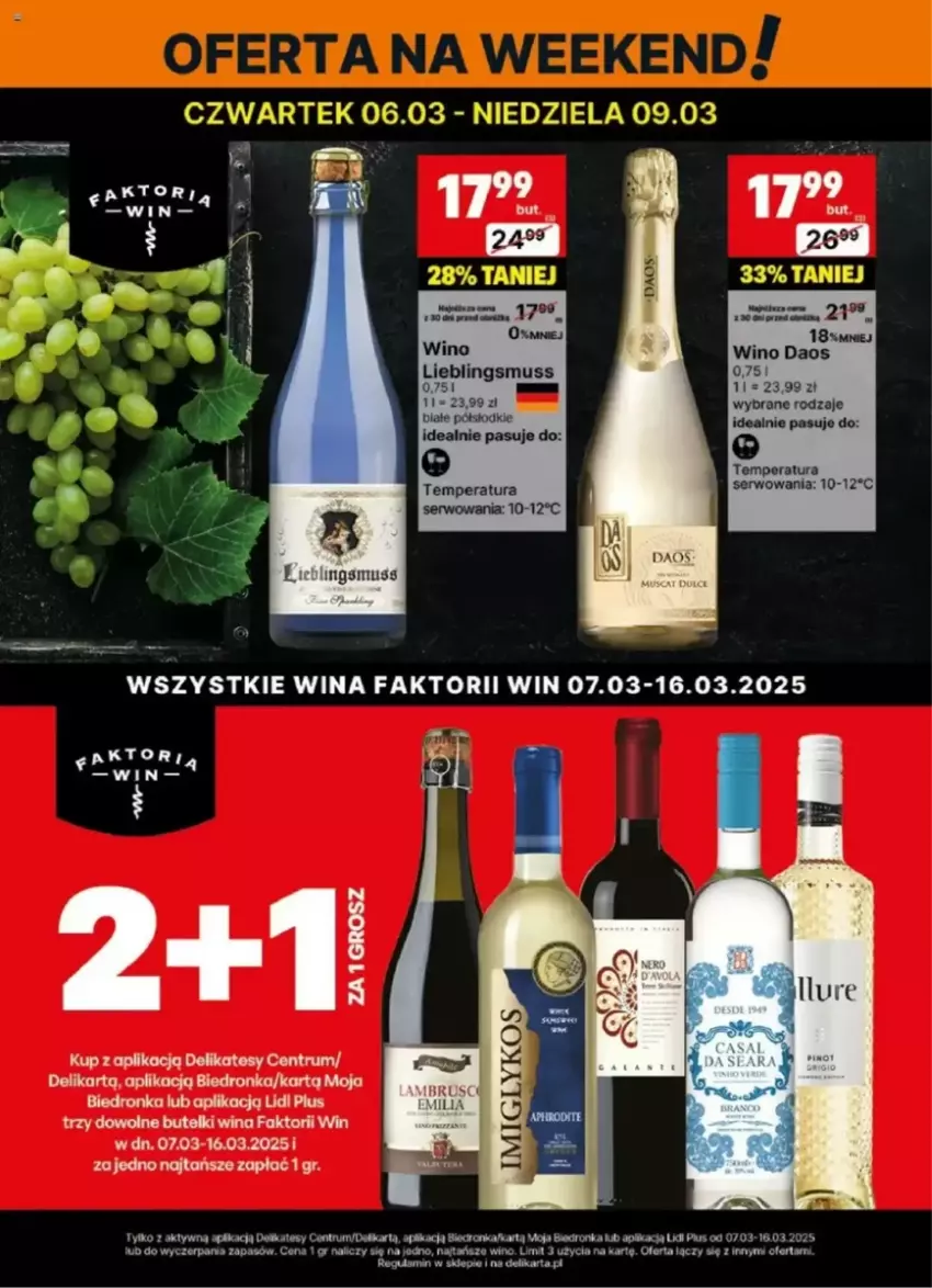 Gazetka promocyjna Delikatesy Centrum - ważna 07.03 do 16.03.2025 - strona 14 - produkty: Fa, Mus, Rum, Ser, Wino