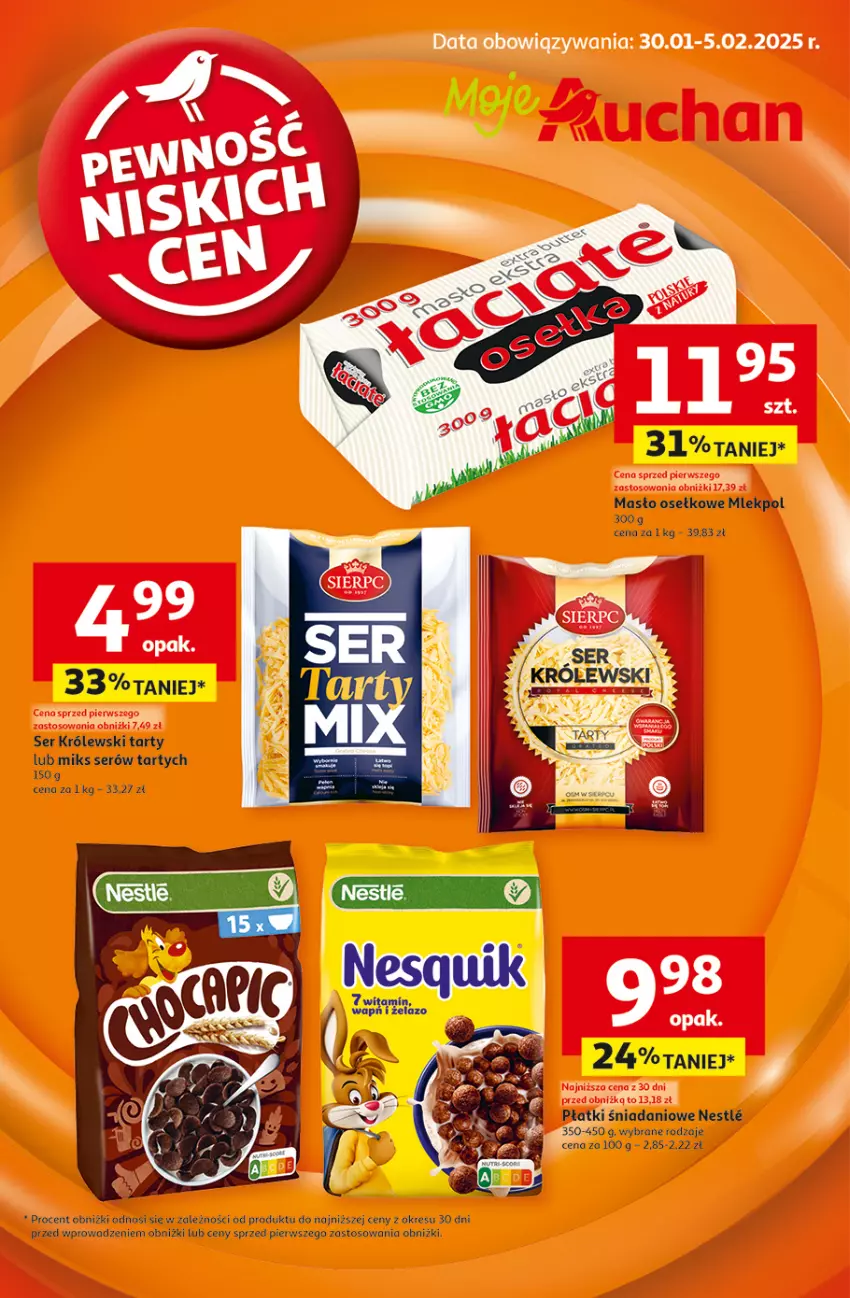 Gazetka promocyjna Auchan - Pewność Niskich Cen Moje - ważna 30.01 do 05.02.2025 - strona 1 - produkty: Królewski, Masło, Ser