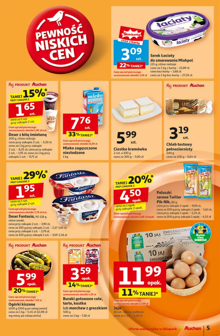 Gazetka promocyjna Auchan - Pewność Niskich Cen Moje - ważna 30.01 do 05.02.2025 - strona 7 - produkty: Buraki, Chleb, Chleb tostowy, Deser, Fa, Fanta, Kremówka, Mleko, Mleko zagęszczone, Ser, Serek