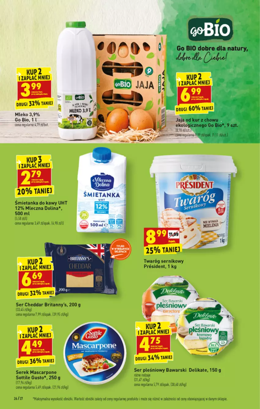 Gazetka promocyjna Biedronka - W tym tygodniu - ważna 10.01 do 15.01.2022 - strona 26 - produkty: Brit, Brita, Cheddar, Fa, Mascarpone, Mleko, Por, Ser, Ser pleśniowy, Serek, Sok, Twaróg