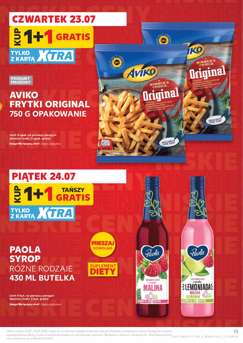 Gazetka promocyjna Kaufland - Gazetka tygodnia - ważna 23.07 do 29.07.2026 - strona 13 - produkty: Frytki, Gin, Gra, Paola, Suplement diety, Syrop, Waga