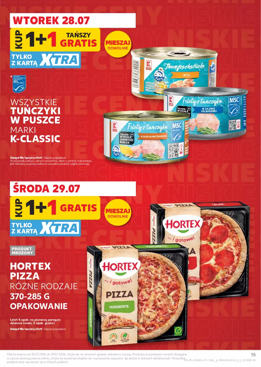 Gazetka promocyjna Kaufland - Gazetka tygodnia - ważna 23.07 do 29.07.2026 - strona 15 - produkty: Gra, Hortex, Pizza, Por, Tuńczyk, Waga