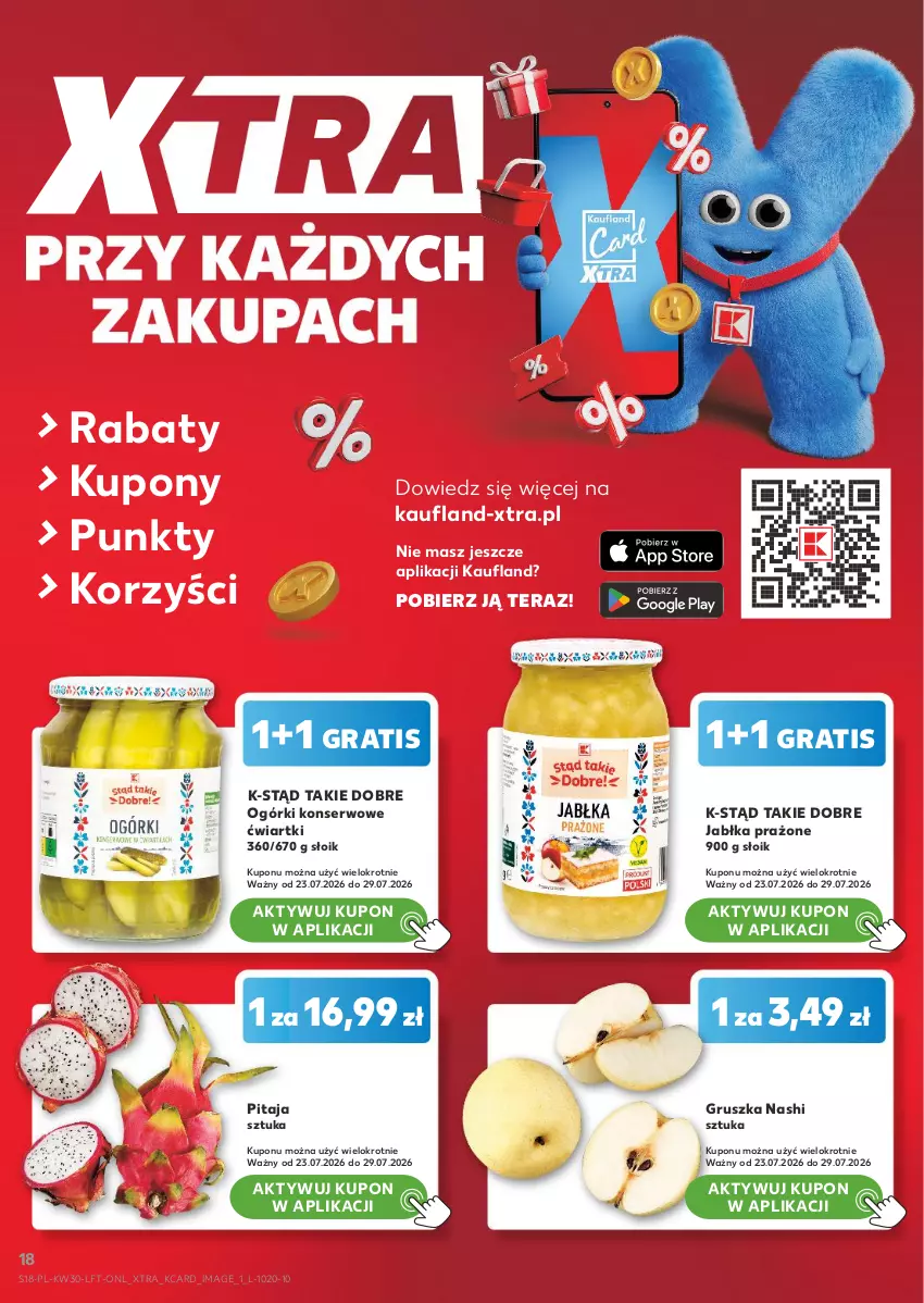Gazetka promocyjna Kaufland - Gazetka tygodnia - ważna 23.07 do 29.07.2026 - strona 18 - produkty: Gra, Jabłka, Jabłka prażone, Ogórki konserwowe, Ser, Tera