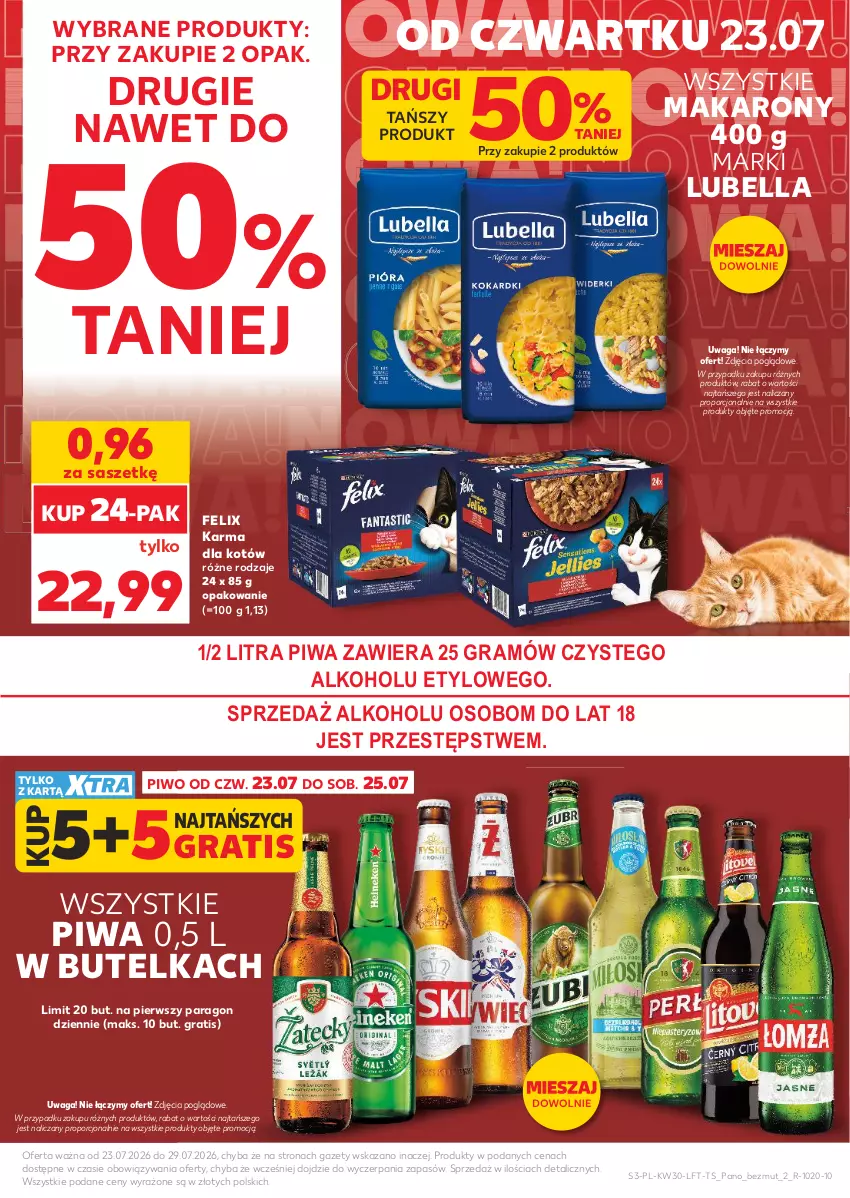 Gazetka promocyjna Kaufland - Gazetka tygodnia - ważna 23.07 do 29.07.2026 - strona 3 - produkty: Bell, Bella, Felix, Gra, Lubella, Makaron, Piwa, Piwo, Por, Waga