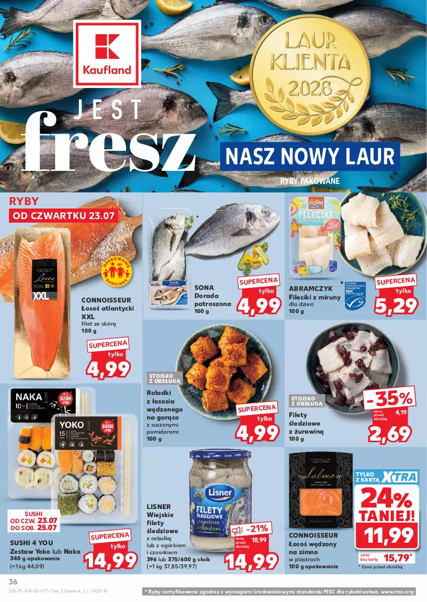 Gazetka promocyjna Kaufland - Gazetka tygodnia - ważna 23.07 do 29.07.2026 - strona 36 - produkty: Dzieci, Laur, Lisner, Sos, Sushi