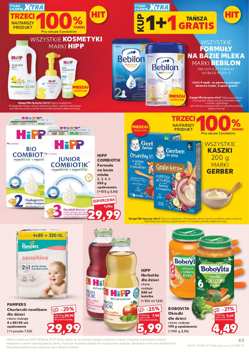 Gazetka promocyjna Kaufland - Gazetka tygodnia - ważna 23.07 do 29.07.2026 - strona 63 - produkty: BEBILON, BoboVita, Chusteczki, Dzieci, Gerber, Gra, HiPP, Pampers, Por, Waga