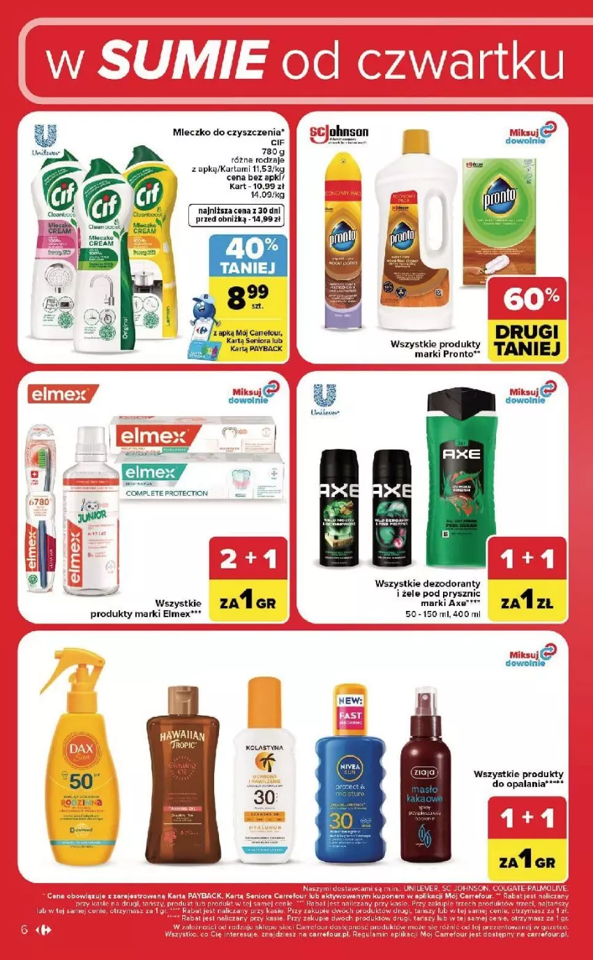 Gazetka promocyjna Carrefour - Gazetka Carrefour, Market w SUMIE od czwartku WEEKEND OKAZJI! - ważna 10.09 do 12.09.2026 - strona 6 - produkty: Cif, Dezodorant, Elmex, Fa, LG, Mars, Mleczko, Por, Pronto
