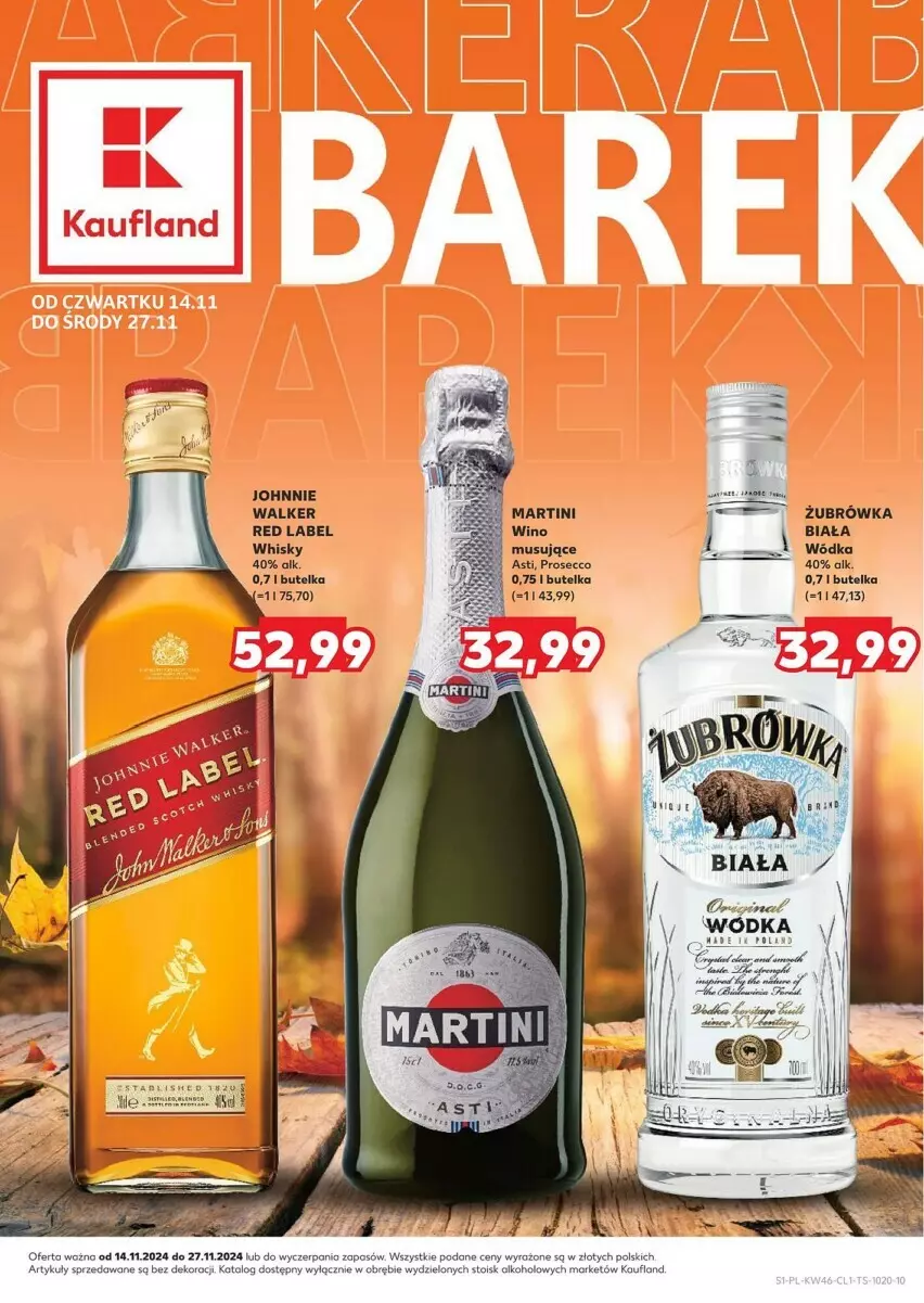 Gazetka promocyjna Kaufland - ważna 14.11 do 27.11.2024 - strona 1 - produkty: Martini, Mus, Prosecco, Wino, Wódka