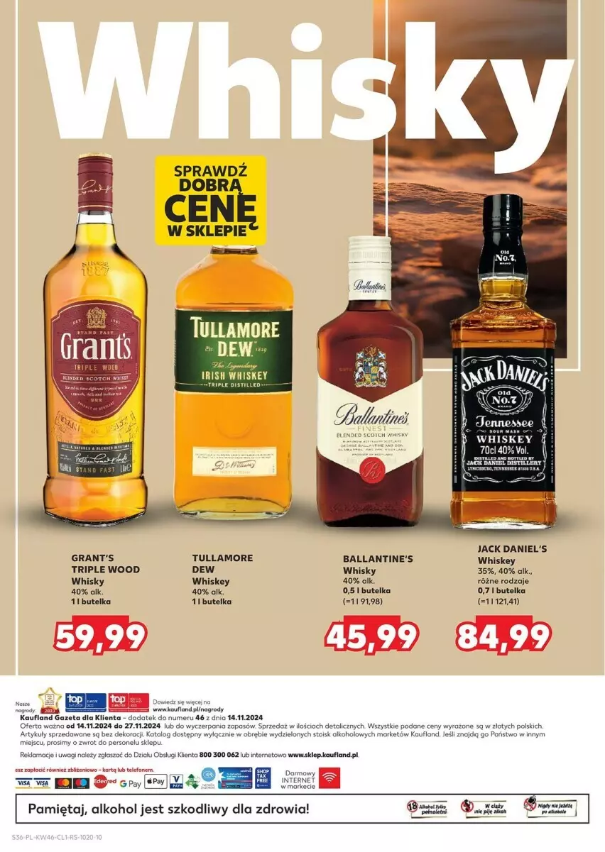 Gazetka promocyjna Kaufland - ważna 14.11 do 27.11.2024 - strona 30 - produkty: Ballantine's, Gra, Grant's, Mięta, Whiskey, Whisky