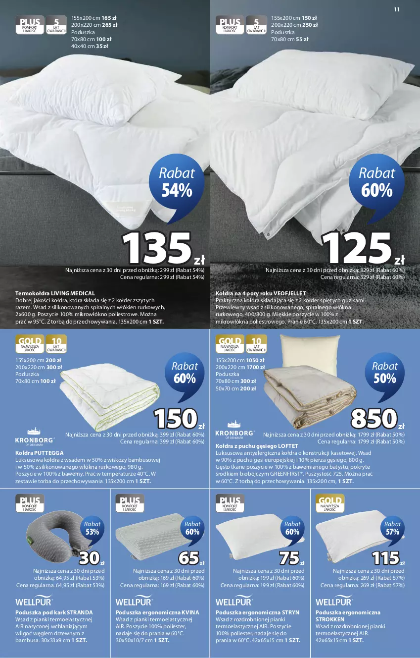 Gazetka promocyjna Jysk - Oferta tygodnia - ważna 09.09 do 27.09.2026 - strona 12 - produkty: Kołdra, Kołdra z puchu, LG, Poduszka, Poduszka pod kark, Por, Termokołdra, Torba, Tran