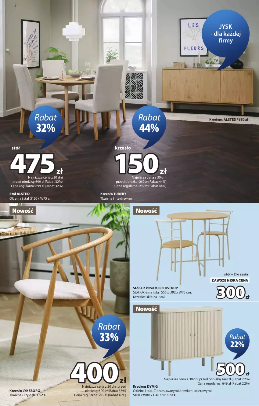 Gazetka promocyjna Jysk - Oferta tygodnia - ważna 09.09 do 27.09.2026 - strona 5 - produkty: Drzwi, Kredens, Krzesło, Stół