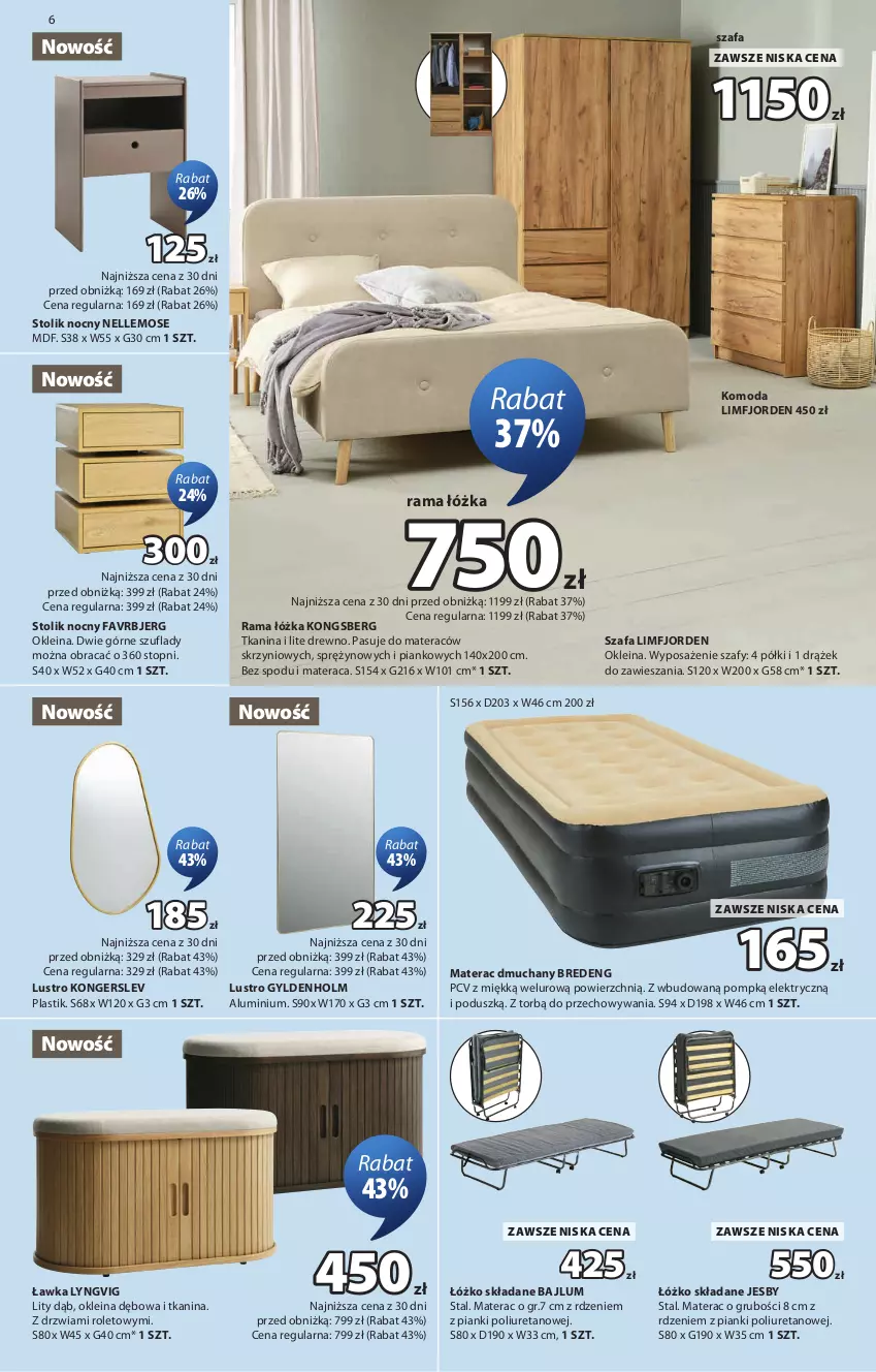 Gazetka promocyjna Jysk - Oferta tygodnia - ważna 09.09 do 27.09.2026 - strona 7 - produkty: Drzwi, Fa, Komoda, Lustro, Materac, Materac dmuchany, Moda, Rama, Rama łóżka, Stolik, Stolik nocny, Szafa, Tera, Top