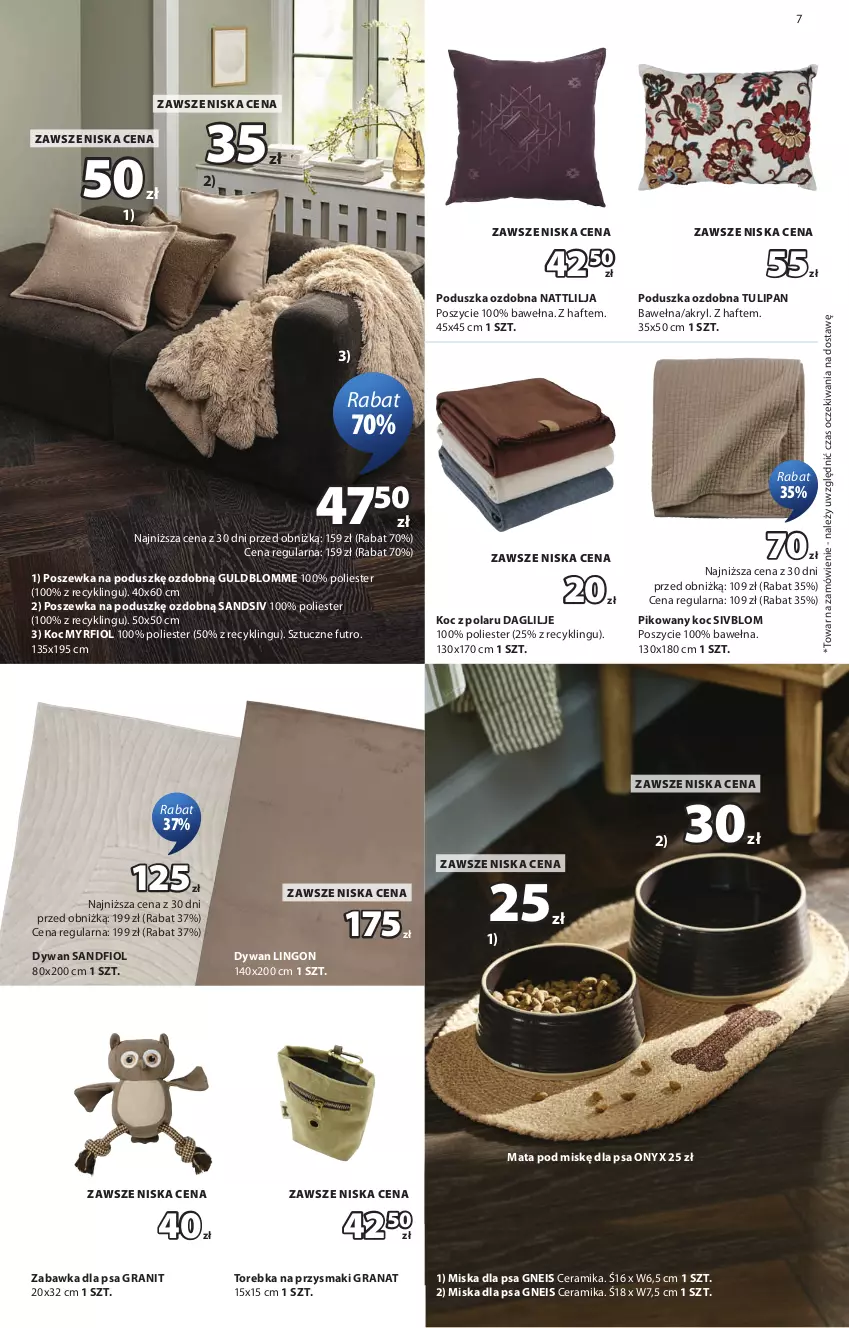 Gazetka promocyjna Jysk - Oferta tygodnia - ważna 09.09 do 27.09.2026 - strona 8 - produkty: Dywan, Gra, Granat, Koc, Miska, Poduszka, Poszewka, Przysmaki, Torebka, Tulipan, Wełna, Zabawka