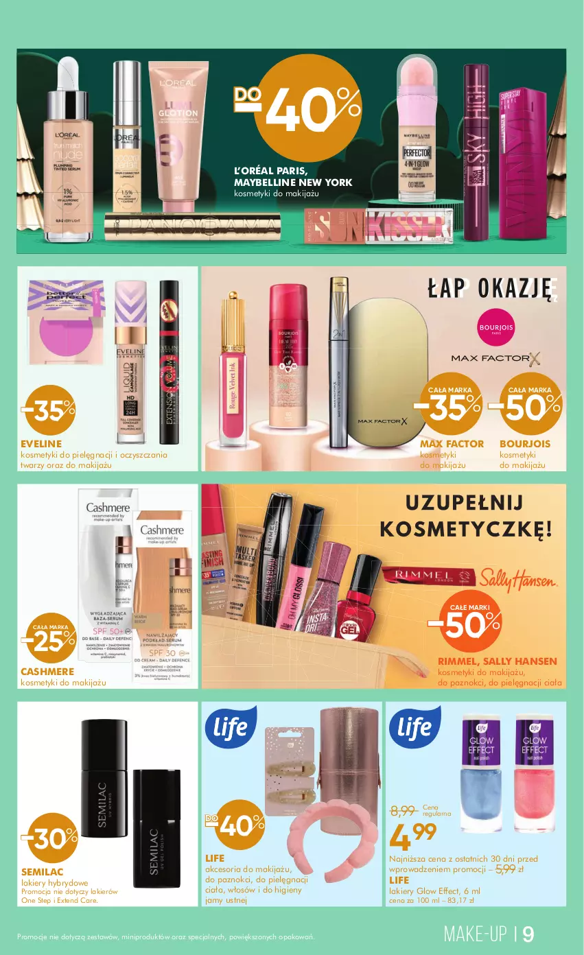 Gazetka promocyjna Super Pharm - ważna 02.12 do 12.12.2024 - strona 9 - produkty: Bell, Bourjois, Eveline, Fa, Kosmetyki do pielęgnacji, L’Oréal, Lakier, Makijaż, Max Factor, Maybelline, Sally Hansen