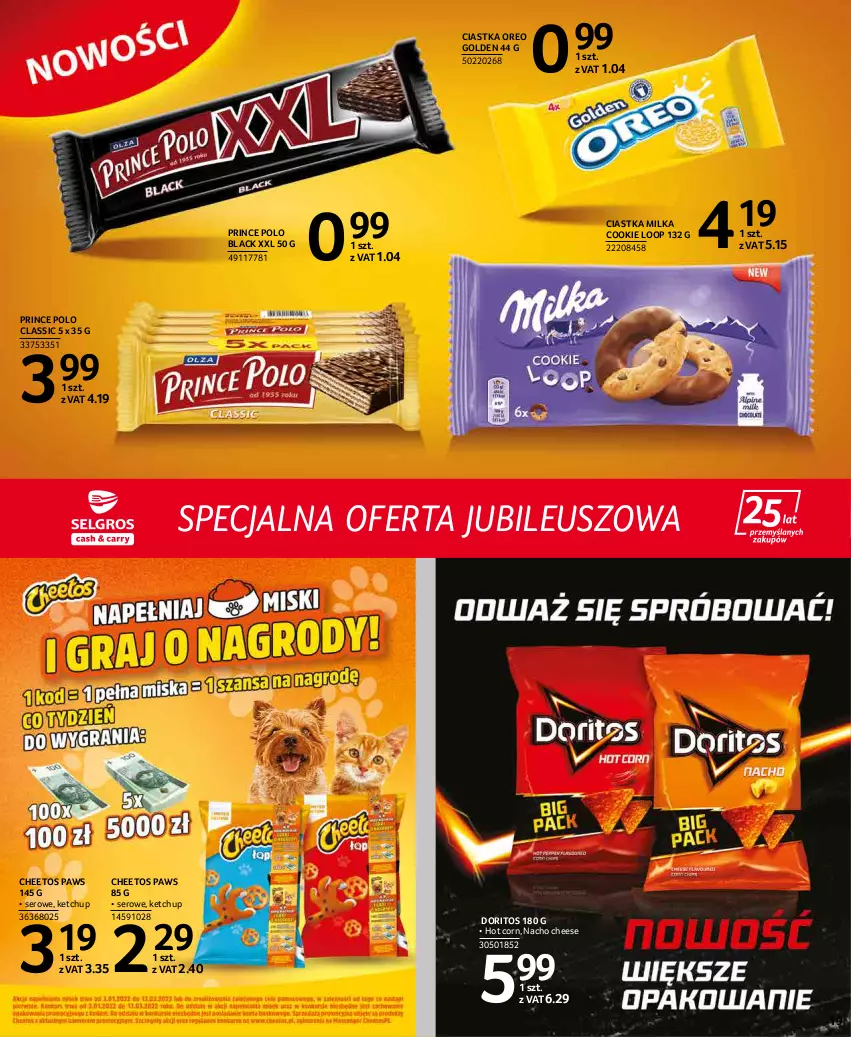 Gazetka promocyjna Selgros - Extra Oferta - ważna 01.01 do 31.01.2022 - strona 19 - produkty: Cheetos, Ciastka, Ketchup, Lack, Milka, Oreo, Prince Polo, Ser