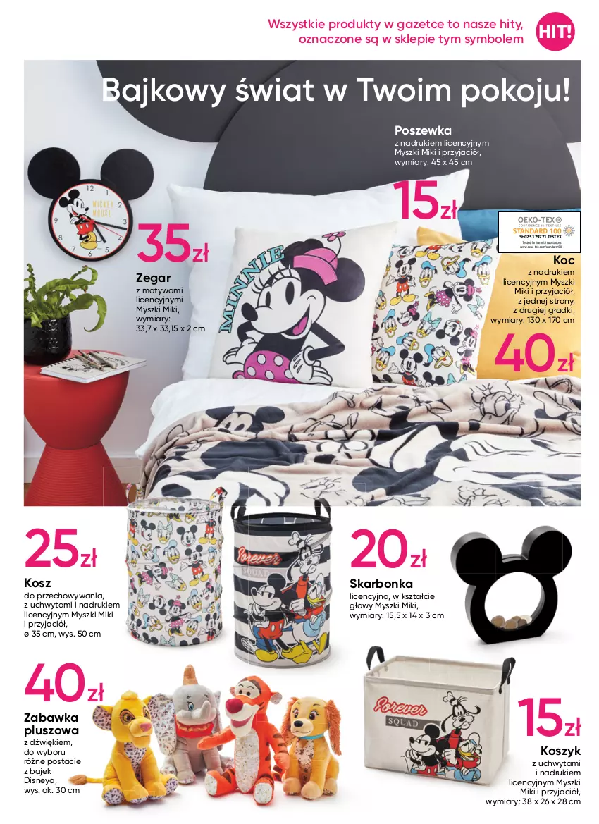 Gazetka promocyjna Pepco - Disney - ważna 02.01 do 11.01.2023 - strona 13 - produkty: Disney, Koc, Kosz, Mysz, O nas, Poszewka, Zabawka, Zegar