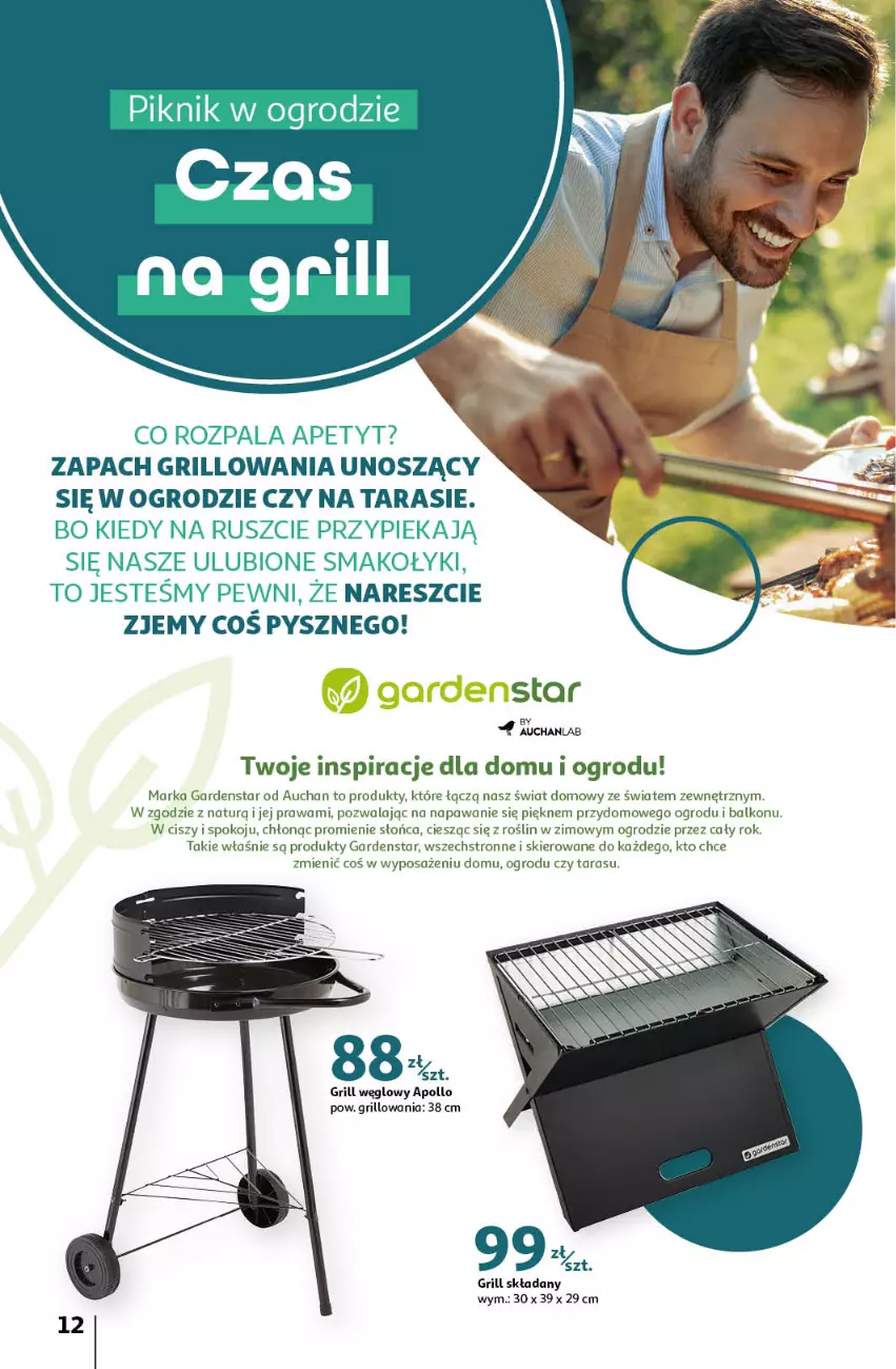 Gazetka promocyjna Auchan - Gazetka Piękno wokół Twojego domu Hipermarket Auchan - ważna 04.04 do 15.05.2024 - strona 12 - produkty: Grill