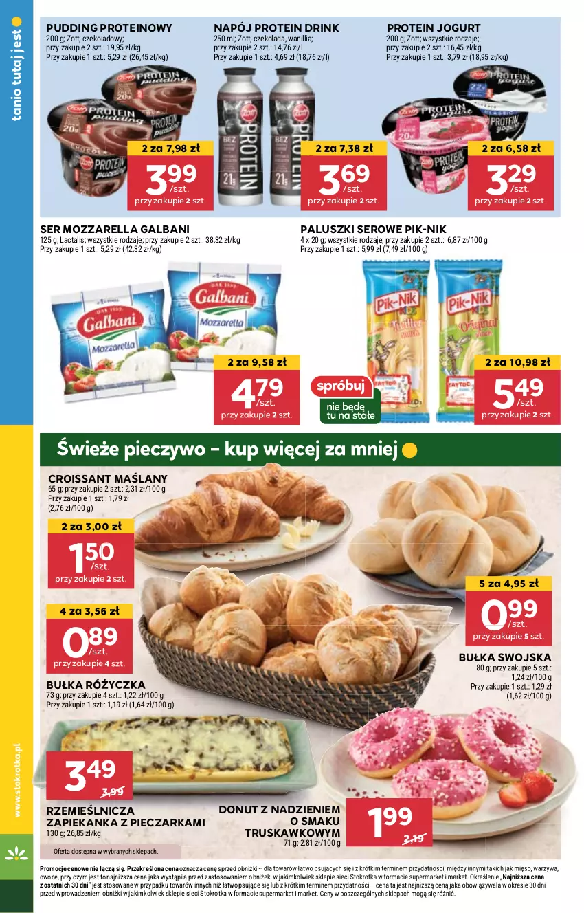 Gazetka promocyjna Stokrotka - Market - ważna 05.09 do 11.09.2024 - strona 10 - produkty: Bułka, Croissant, Czekolada, Donut, Galbani, Jogurt, Mięso, Mozzarella, Napój, Owoce, Piec, Pieczarka, Pieczywo, Pudding, Ser, Warzywa, Zapiekanka, Zott