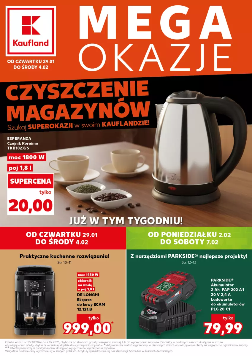 Gazetka promocyjna Kaufland - Kaufland - ważna 29.01 do 04.02.2026 - strona 1 - produkty: AEG, Akumulator, Czajnik, LG, Parkside, Warka