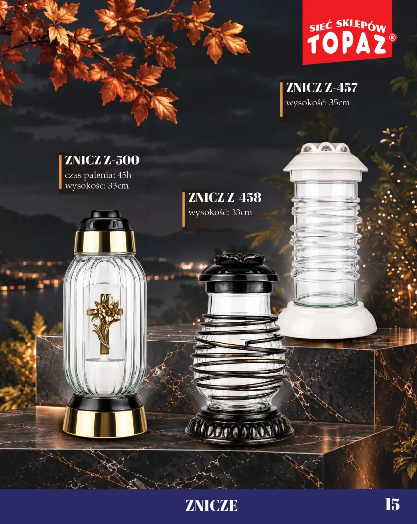 Gazetka promocyjna Topaz - Gazetka - ważna 08.10 do 03.11.2026 - strona 15 - produkty: Sok, Znicz