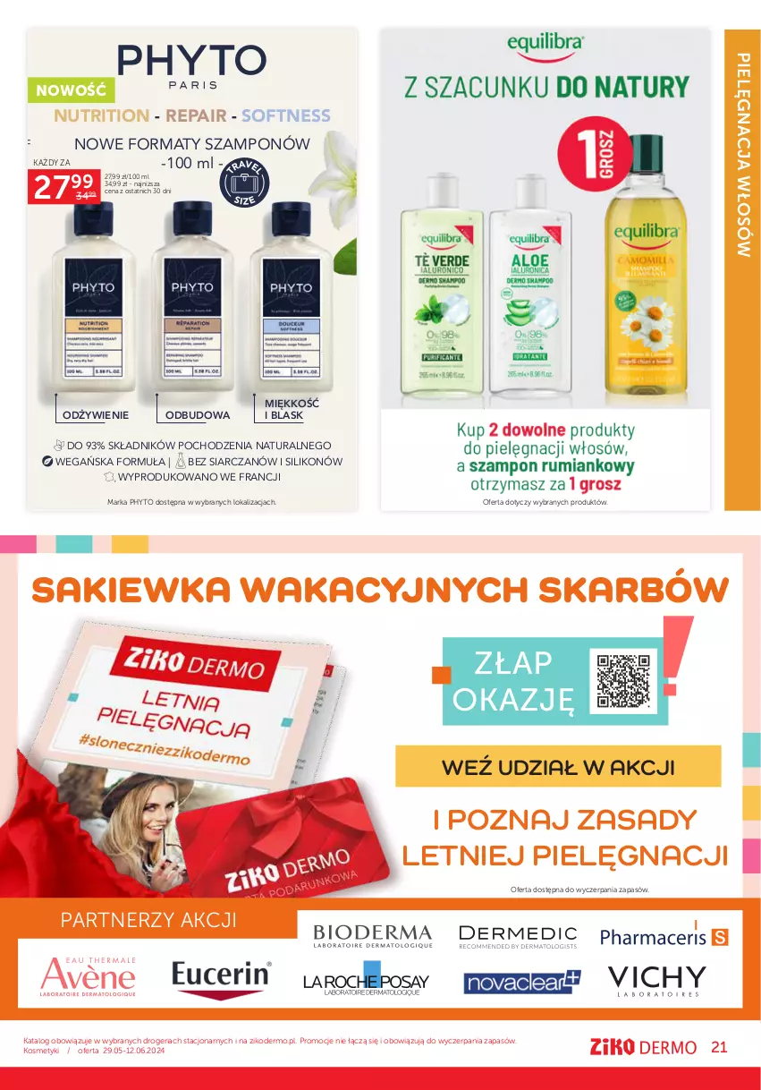 Gazetka promocyjna Ziko - Gazetka Ziko Dermo - ważna 29.05 do 12.06.2024 - strona 21 - produkty: Phyto, Pielęgnacja włosów, Szampon