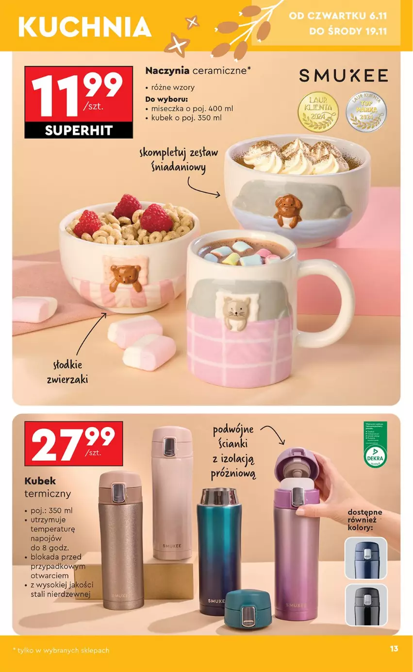 Gazetka promocyjna Biedronka - Okazje Tygodnia - ważna 03.11 do 15.11.2025 - strona 13 - produkty: Danio, Kubek, Kubek termiczny, Miseczka, Sok