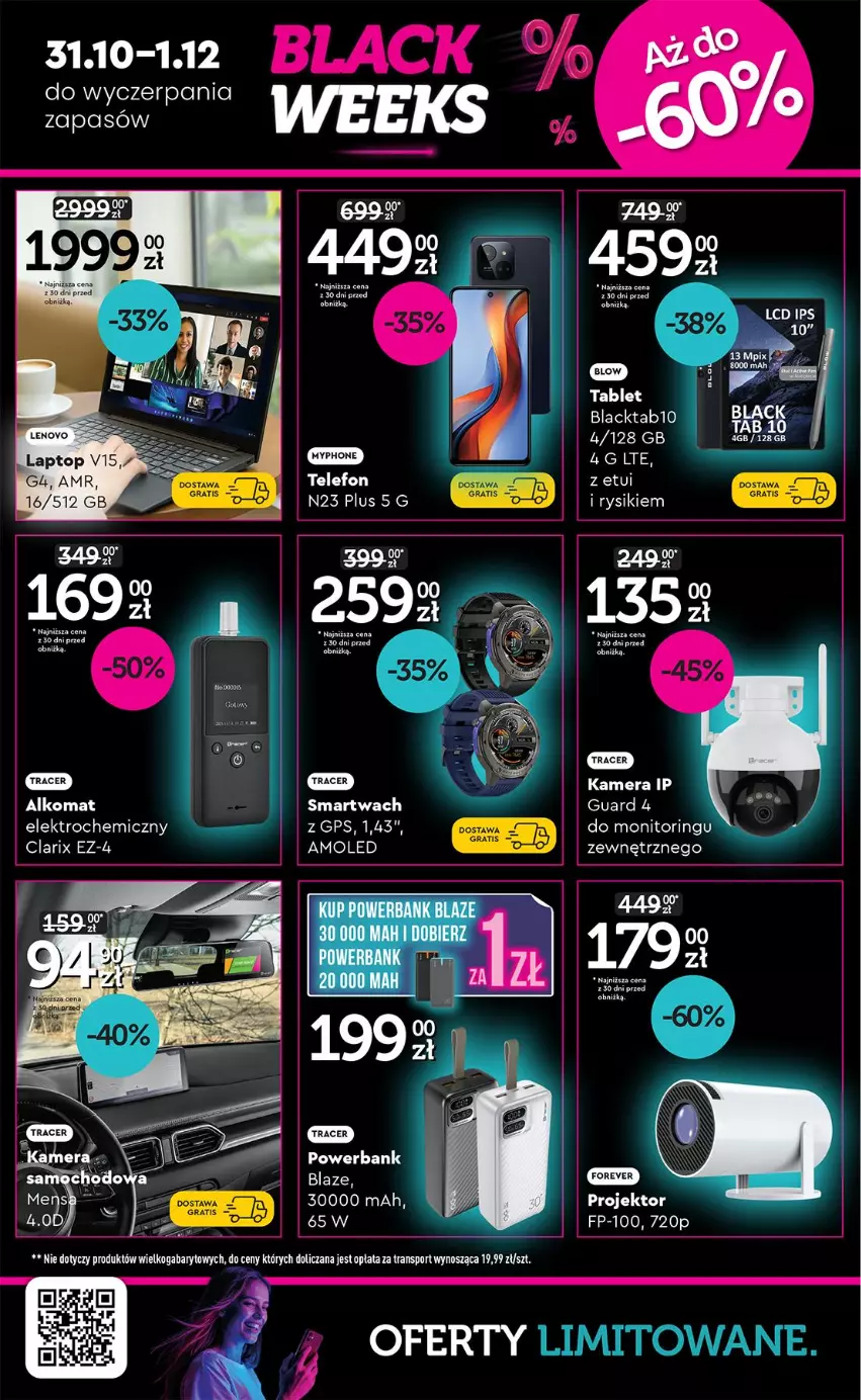 Gazetka promocyjna Biedronka - Okazje Tygodnia - ważna 03.11 do 15.11.2025 - strona 30 - produkty: Acer, Alkomat, Amol, Gra, Inka, Kamera, Lack, Monitor, MyPhone, Powerbank, Tablet, Telefon