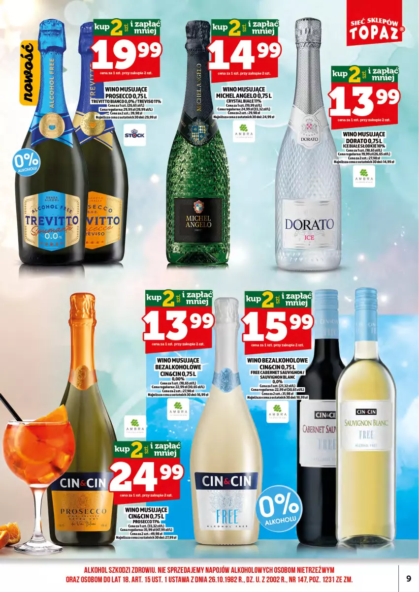 Gazetka promocyjna Topaz - Gazetka - ważna 16.09 do 30.09.2026 - strona 11 - produkty: Cabernet Sauvignon, Mus, Prosecco, Wino, Wino bezalkoholowe, Wino musujące