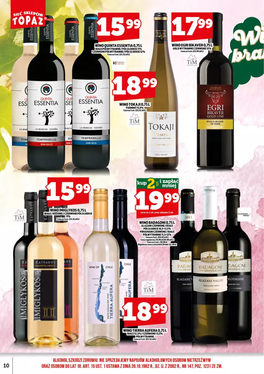 Gazetka promocyjna Topaz - Gazetka - ważna 16.09 do 30.09.2026 - strona 12 - produkty: Tokaji, Wino