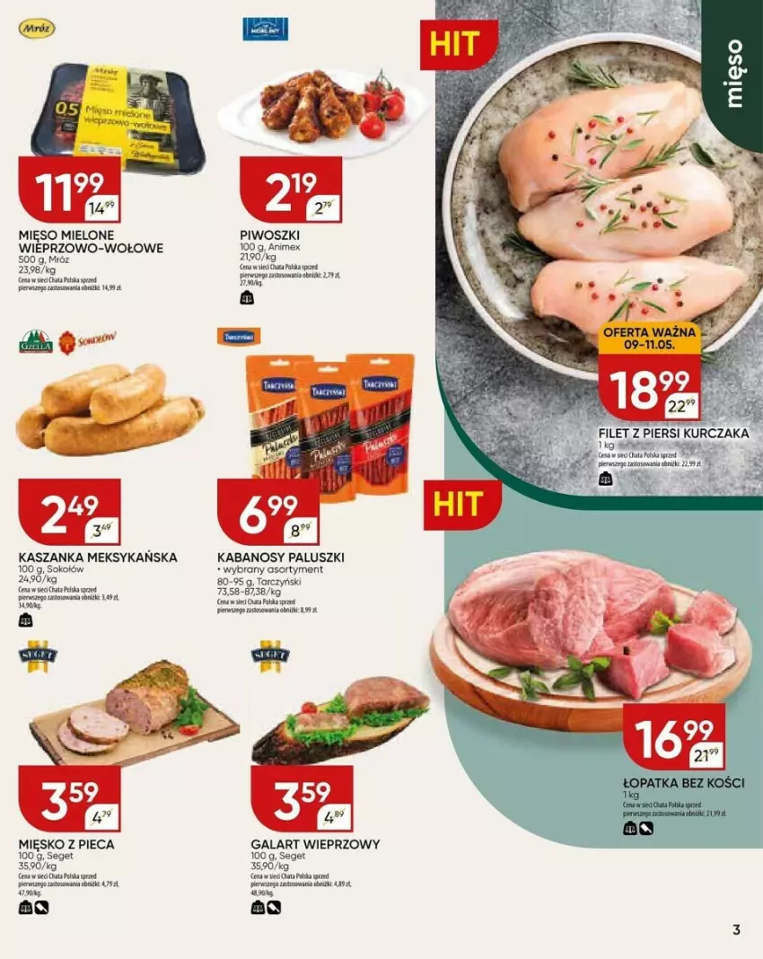 Gazetka promocyjna Chata Polska - ważna 09.05 do 19.05.2024 - strona 14 - produkty: Filet z piersi kurczaka, Gala, Kabanos, Kasza, Kaszanka, Kurczak, Mięso, Mięso mielone, Piec, Piwo, Sok, Sokołów, Tarczyński