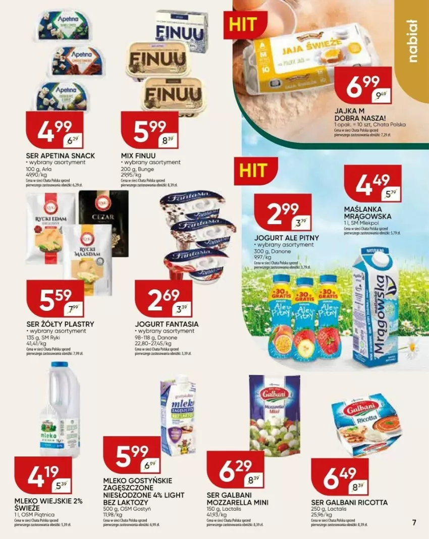 Gazetka promocyjna Chata Polska - ważna 09.05 do 19.05.2024 - strona 18 - produkty: Danone, Fa, Fanta, Finuu, Galbani, Jogurt, Maślanka, Mleko, Piątnica, Ricotta, Ser, Ser zołty