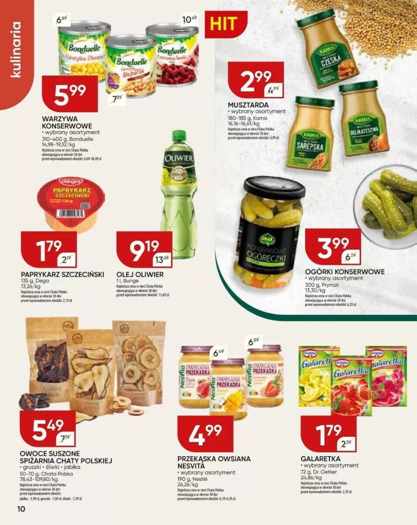 Gazetka promocyjna Chata Polska - ważna 09.05 do 19.05.2024 - strona 2 - produkty: Bonduelle, Dega, Dr. Oetker, Fa, Gala, Galaretka, Gruszki, Jabłka, Kamis, Mus, Musztarda, Ogórki konserwowe, Olej, Owoce, Owoce suszone, Papryka, Paprykarz, Paprykarz szczeciński, Prymat, Rum, Ser, Warzywa, Warzywa konserwowe