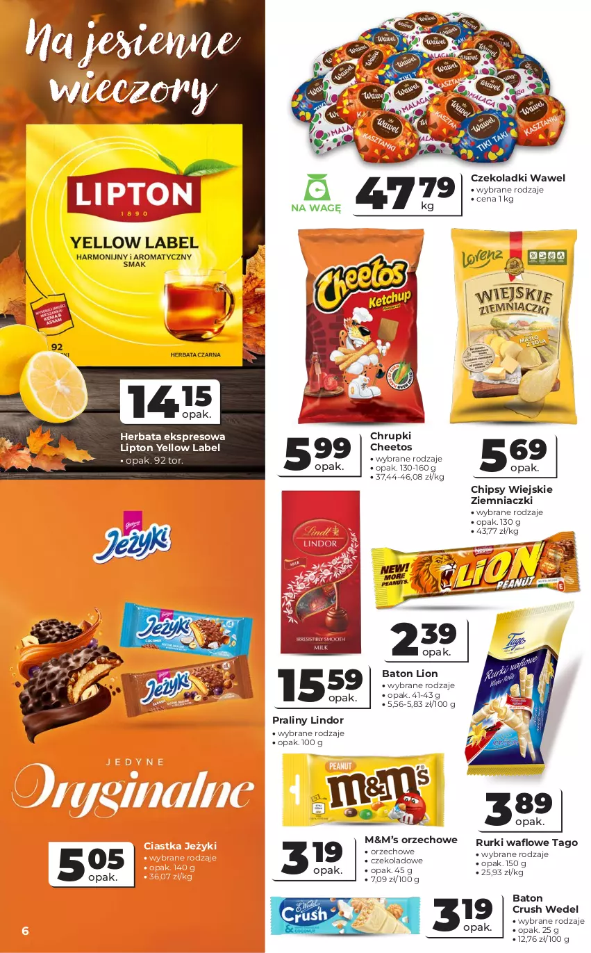 Gazetka promocyjna Odido - Gazetka Odido - ważna 16.09 do 29.09.2026 - strona 6 - produkty: Baton, Cheetos, Chipsy, Chrupki, Ciastka, Herbata, Jeżyki, Lindor, Lion, Lipton, Praliny, Rurki, Tago, Wawel