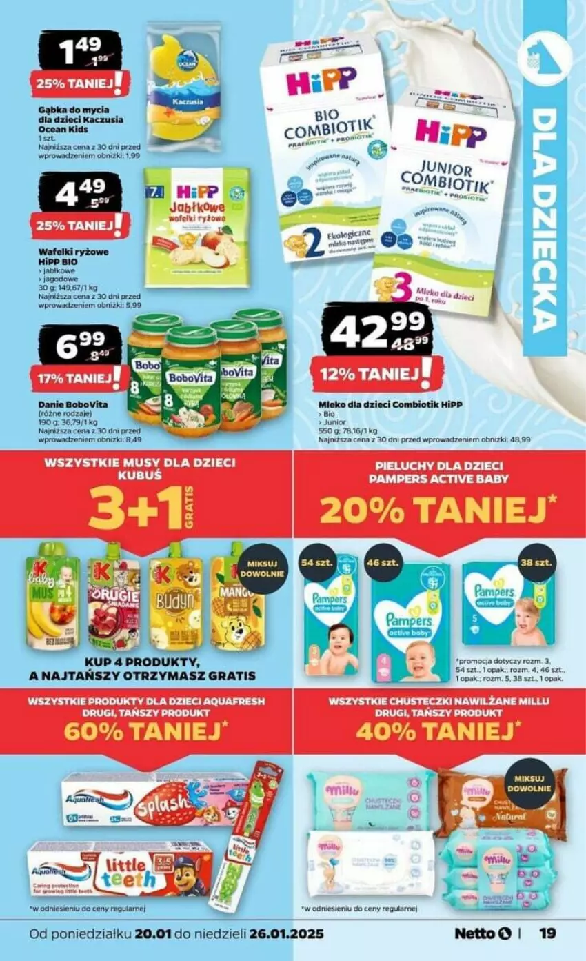 Gazetka promocyjna Netto - ważna 20.01 do 26.01.2025 - strona 11 - produkty: BIC, Chusteczki, Dzieci, Fa, Gra, HiPP, Hipp Bio, Kubuś, Mus, Pajac, Pampers