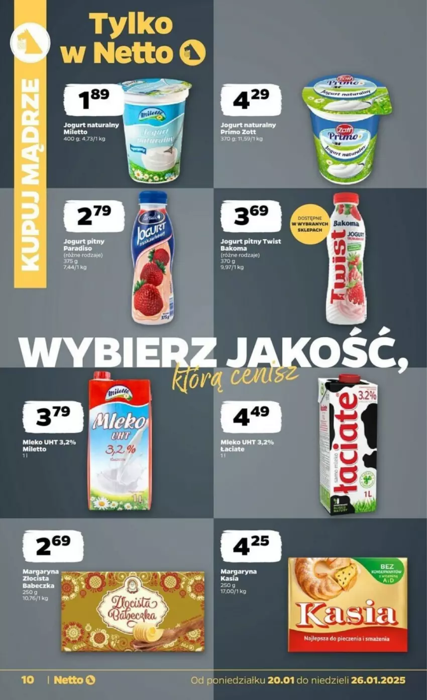 Gazetka promocyjna Netto - ważna 20.01 do 26.01.2025 - strona 2 - produkty: Bakoma, Jogurt, Jogurt naturalny, Jogurt pitny, Kasia, Margaryna, Piec