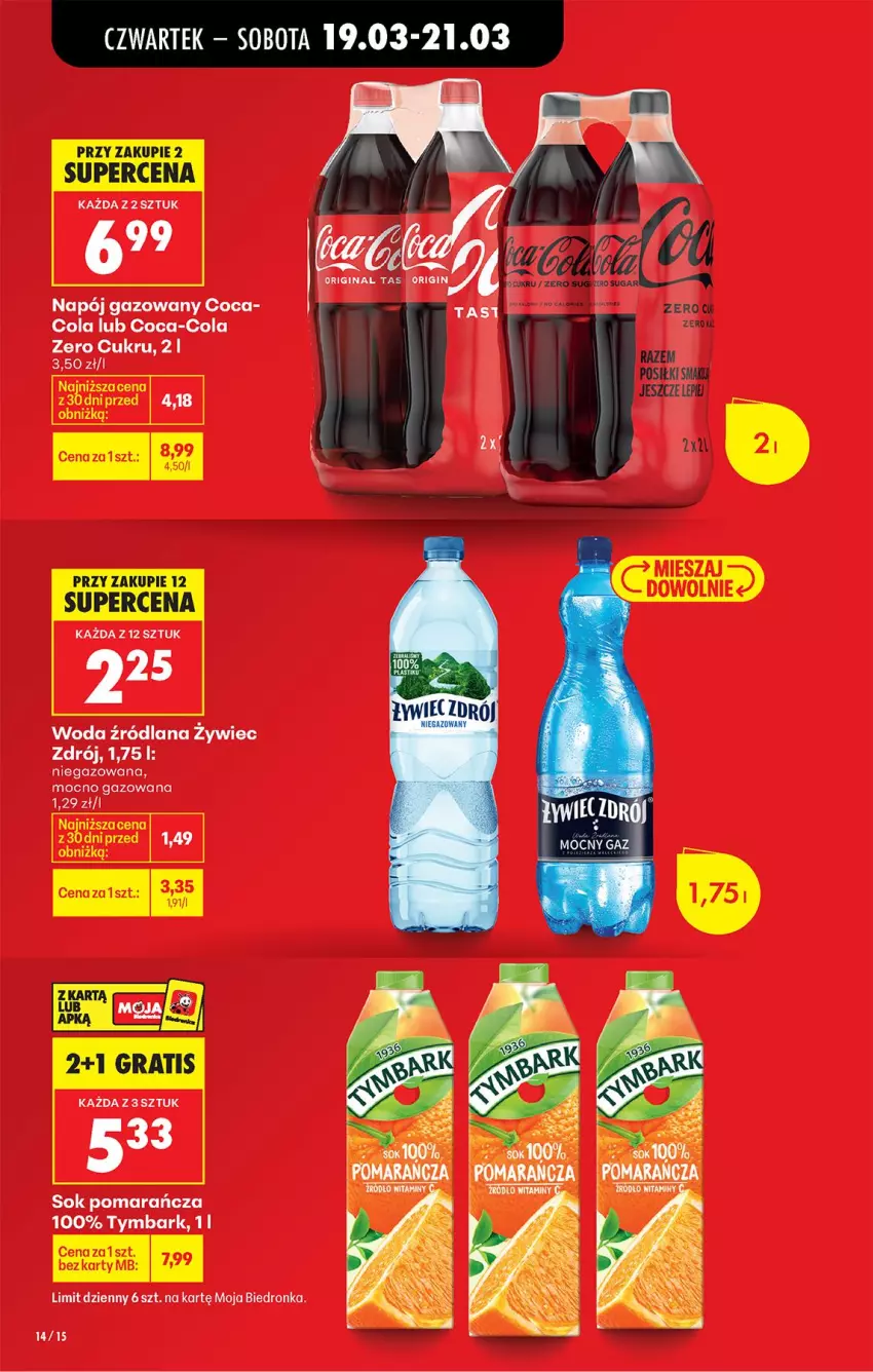 Gazetka promocyjna Biedronka - Od Czwartku - ważna 19.03 do 25.03.2026 - strona 19 - produkty: Coca-Cola, LANA, Napój, Napój gazowany, Olej, Sok, Tymbark, Woda
