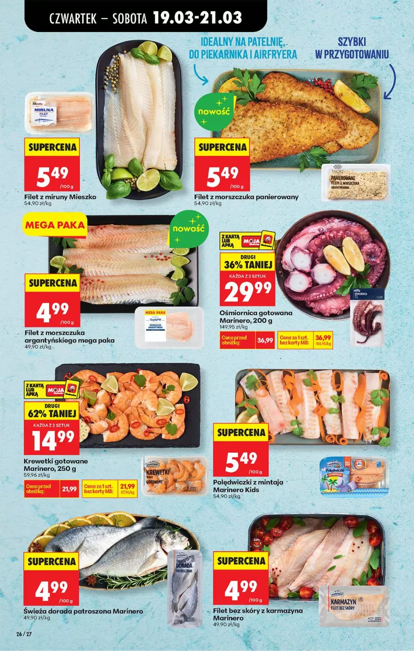 Gazetka promocyjna Biedronka - Od Czwartku - ważna 19.03 do 25.03.2026 - strona 33 - produkty: Filet z morszczuka, Krewetki, Mintaj, Miruna, Piekarnik