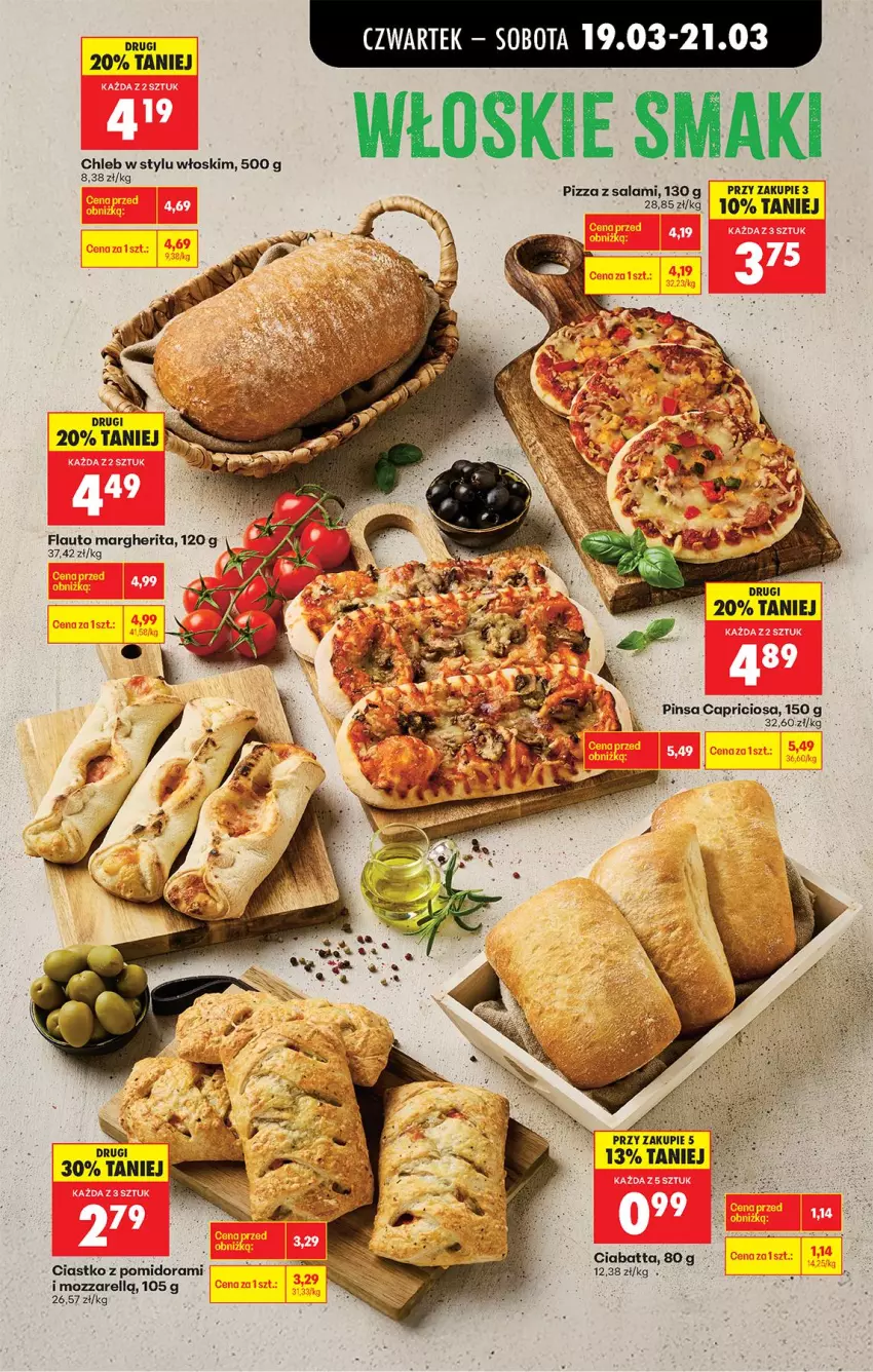 Gazetka promocyjna Biedronka - Od Czwartku - ważna 19.03 do 25.03.2026 - strona 40 - produkty: Chleb, Ciabatta, Pizza, Salami