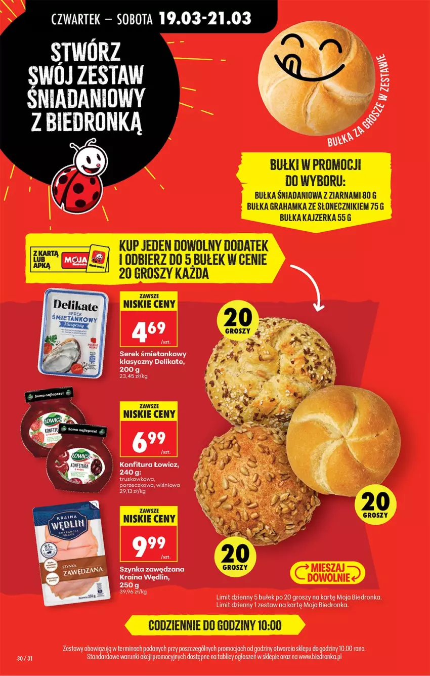 Gazetka promocyjna Biedronka - Od Czwartku - ważna 19.03 do 25.03.2026 - strona 41 - produkty: Bułka, Bułka grahamka, Danio, Gra, Kajzerka, Por, Ser, Serek, Szynka
