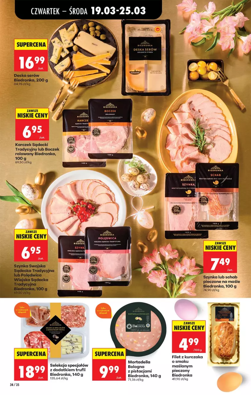 Gazetka promocyjna Biedronka - Od Czwartku - ważna 19.03 do 25.03.2026 - strona 45 - produkty: Boczek, Dell, Deska serów, Kurczak, Mortadella, Piec, Ser, Szynka