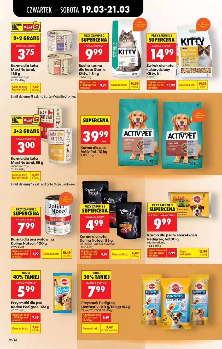 Gazetka promocyjna Biedronka - Od Czwartku - ważna 19.03 do 25.03.2026 - strona 77 - produkty: Gra, Kaczka, Pedigree, Przysmaki, Sucha karma, Tuńczyk, Wołowina