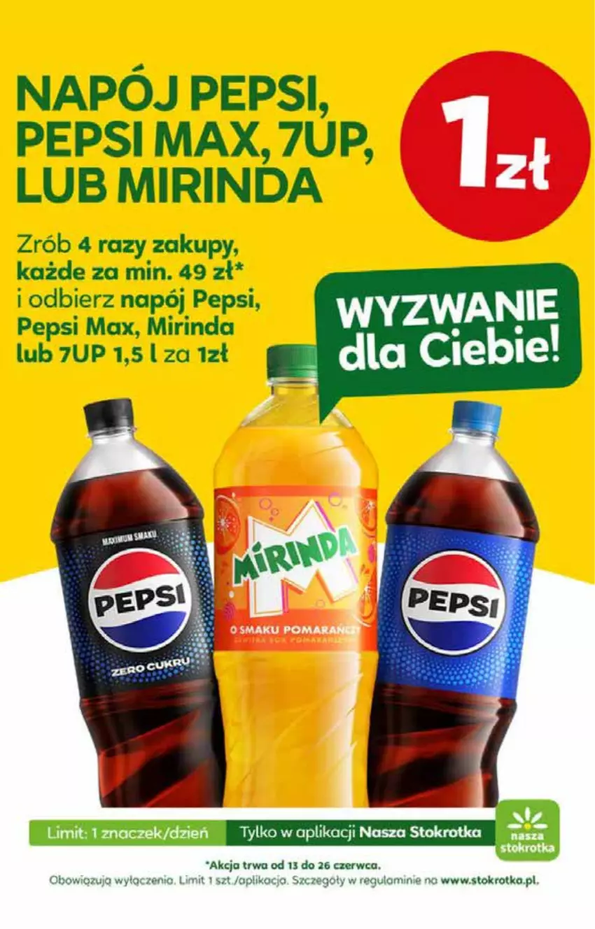 Gazetka promocyjna Stokrotka - Market - ważna 13.06 do 19.06.2024 - strona 10 - produkty: 7up, Mirinda, Napój, Pepsi, Pepsi max