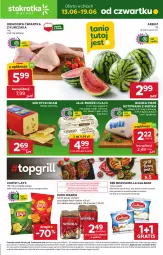 Gazetka promocyjna Stokrotka - Market - Gazetka - ważna od 19.06 do 19.06.2024 - strona 1 - produkty: Mozzarella, Piwa, Piwo, Kurczak, Rycki Edam, Warzywa, Ser, Por, Gra, Jaja, Chipsy, Warka, Edam, Galbani, Owoce, Arbuz, Lay’s, Bianka, Mięso