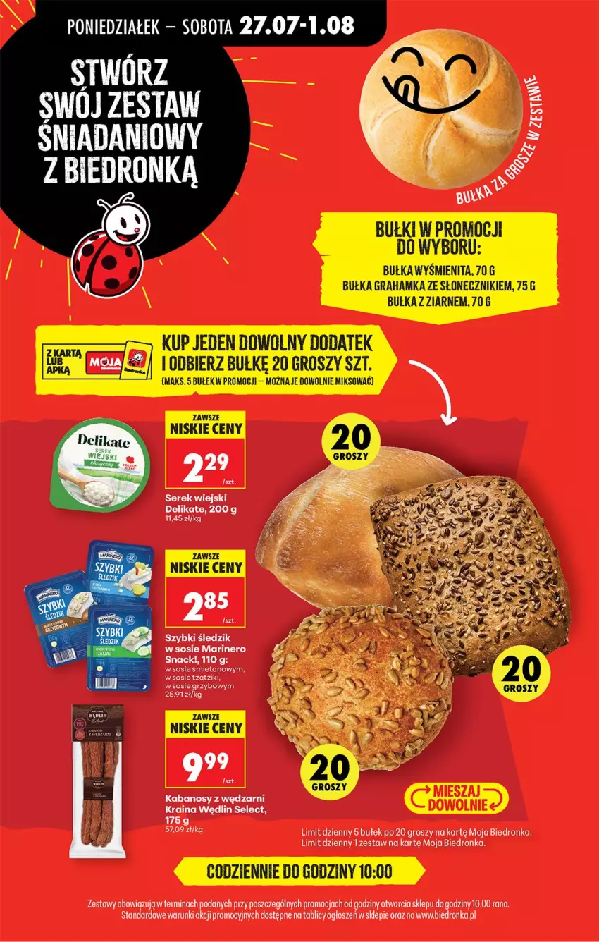 Gazetka promocyjna Biedronka - Od Poniedziałku - ważna 27.07 do 01.08.2026 - strona 41 - produkty: Bułka, Bułka grahamka, Gra, Kabanos, Ser, Serek, Serek wiejski, Sos