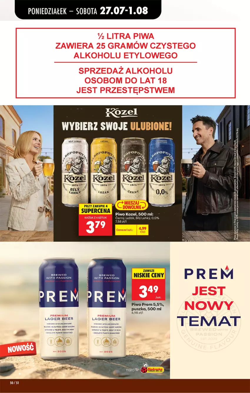 Gazetka promocyjna Biedronka - Od Poniedziałku - ważna 27.07 do 01.08.2026 - strona 74 - produkty: Fa, Kozel, NOWAK, Piwa, Piwo, Tera