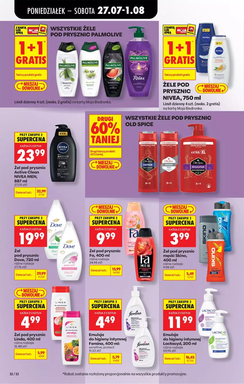 Gazetka promocyjna Biedronka - Od Poniedziałku - ważna 27.07 do 01.08.2026 - strona 78 - produkty: Dove, Emulsja, Fa, Gra, Lactacyd, Nivea, Nivea Men, Old Spice, Por