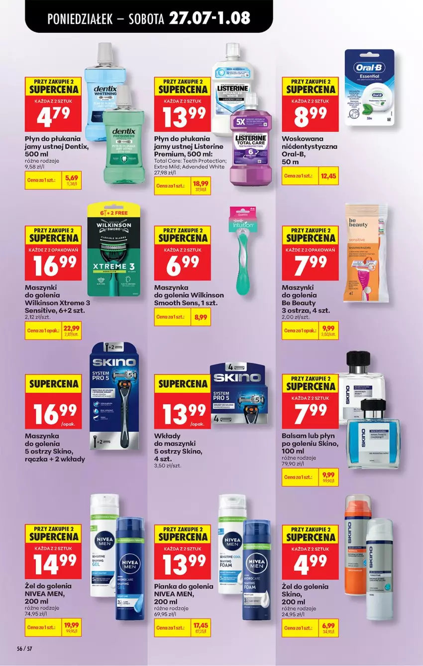 Gazetka promocyjna Biedronka - Od Poniedziałku - ważna 27.07 do 01.08.2026 - strona 82 - produkty: Be Be, Listerine, Maszynka, Maszynka do golenia, Nivea, Nivea Men, Pianka do golenia, Płyn do płukania, Płyn do płukania jamy ustnej, Szynka