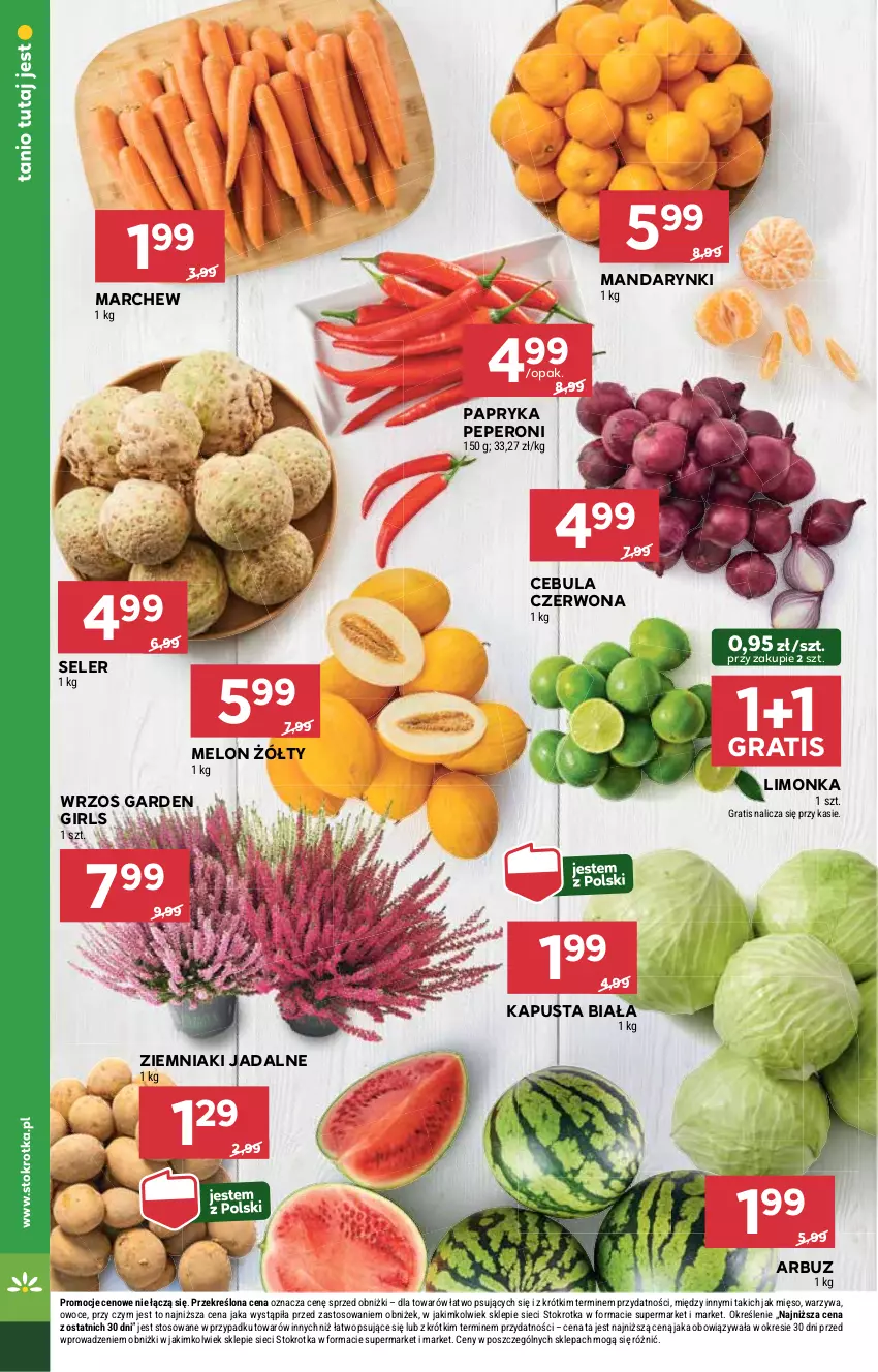 Gazetka promocyjna Stokrotka - Market - ważna 28.08 do 03.09.2025 - strona 10 - produkty: Arbuz, Cebula, Cebula czerwona, Gra, Limonka, Mandarynki, Melon, Mięso, Owoce, Papryka, Warzywa, Ziemniaki